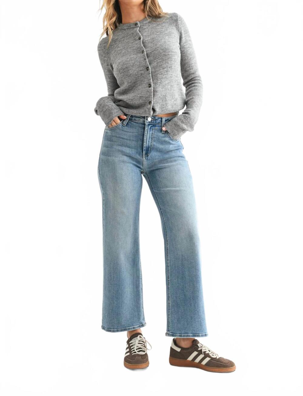 NEW JUST BLACK DENIM high rise wide leg jeans in blue